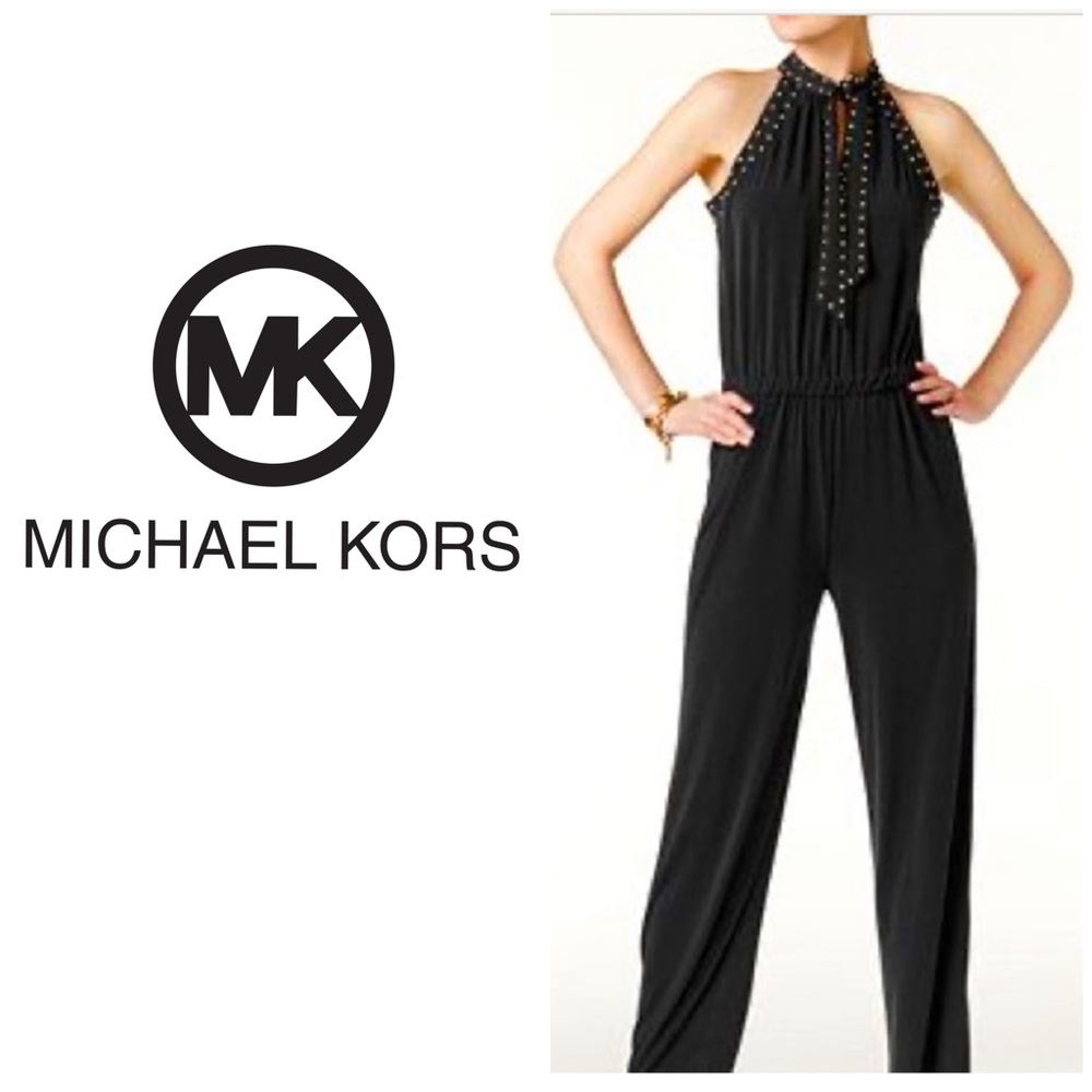 Michael Kors Blue Halter Jumpsuit, New, 2 Petite